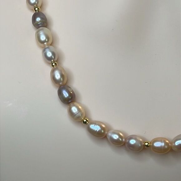 Stunning Multi Color Pearl Strand Necklace 14kyg/SS Clasp - Picture 4 of 13